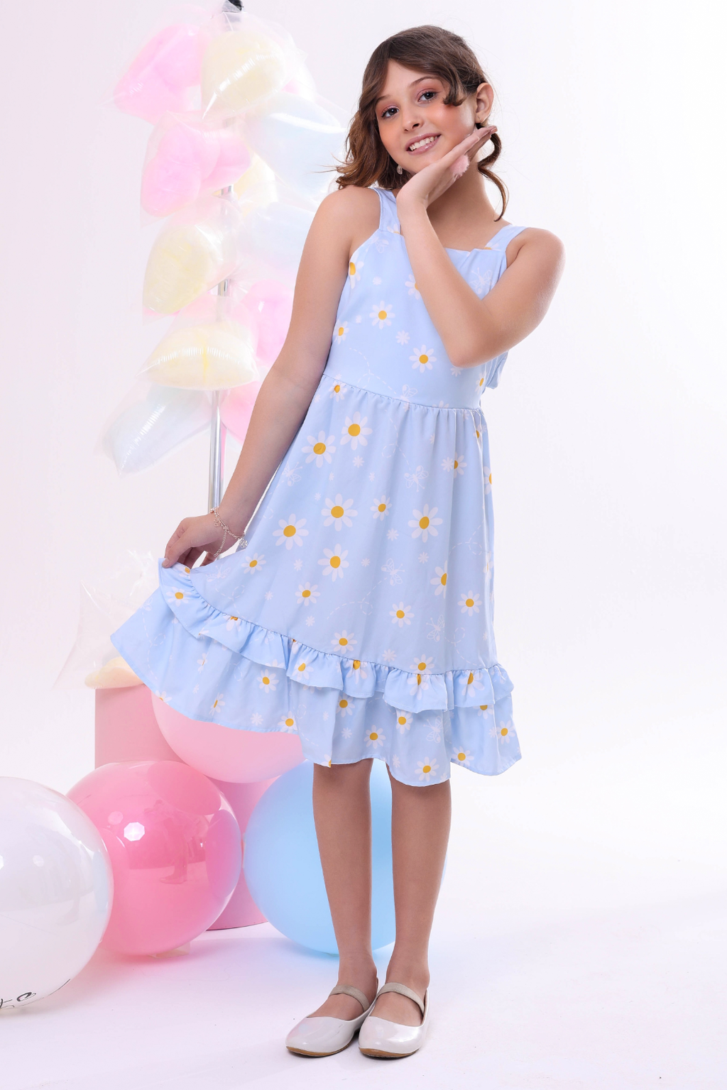 Vestido Infantil Jamile Novo Azul