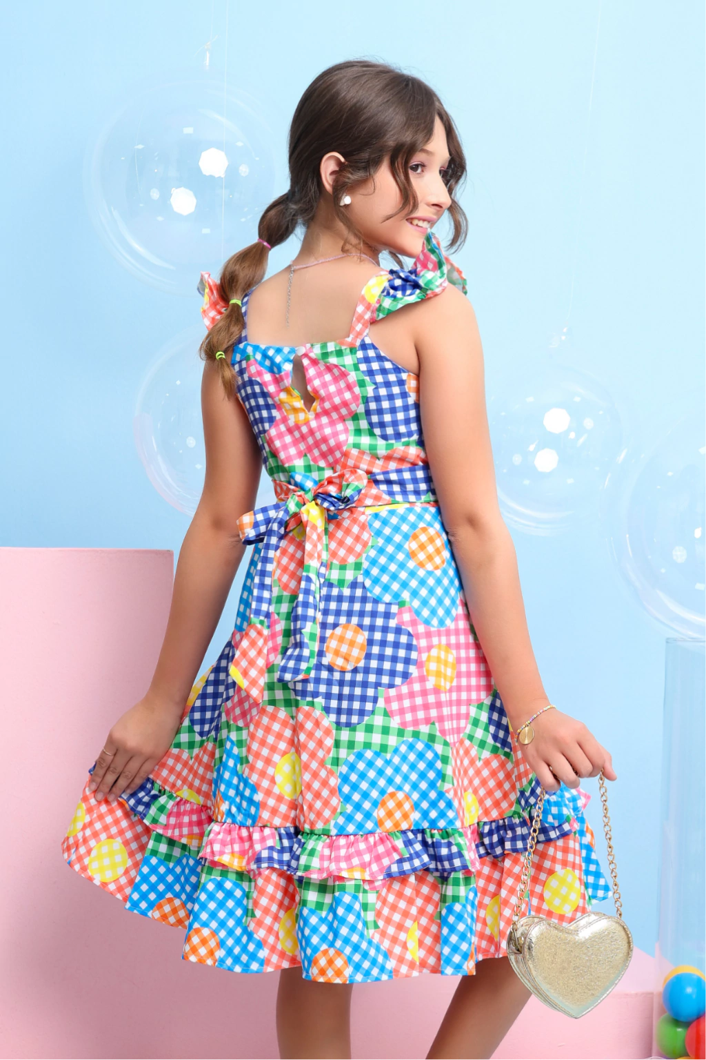 Vestido Xadrez Infantil Daniele Flores