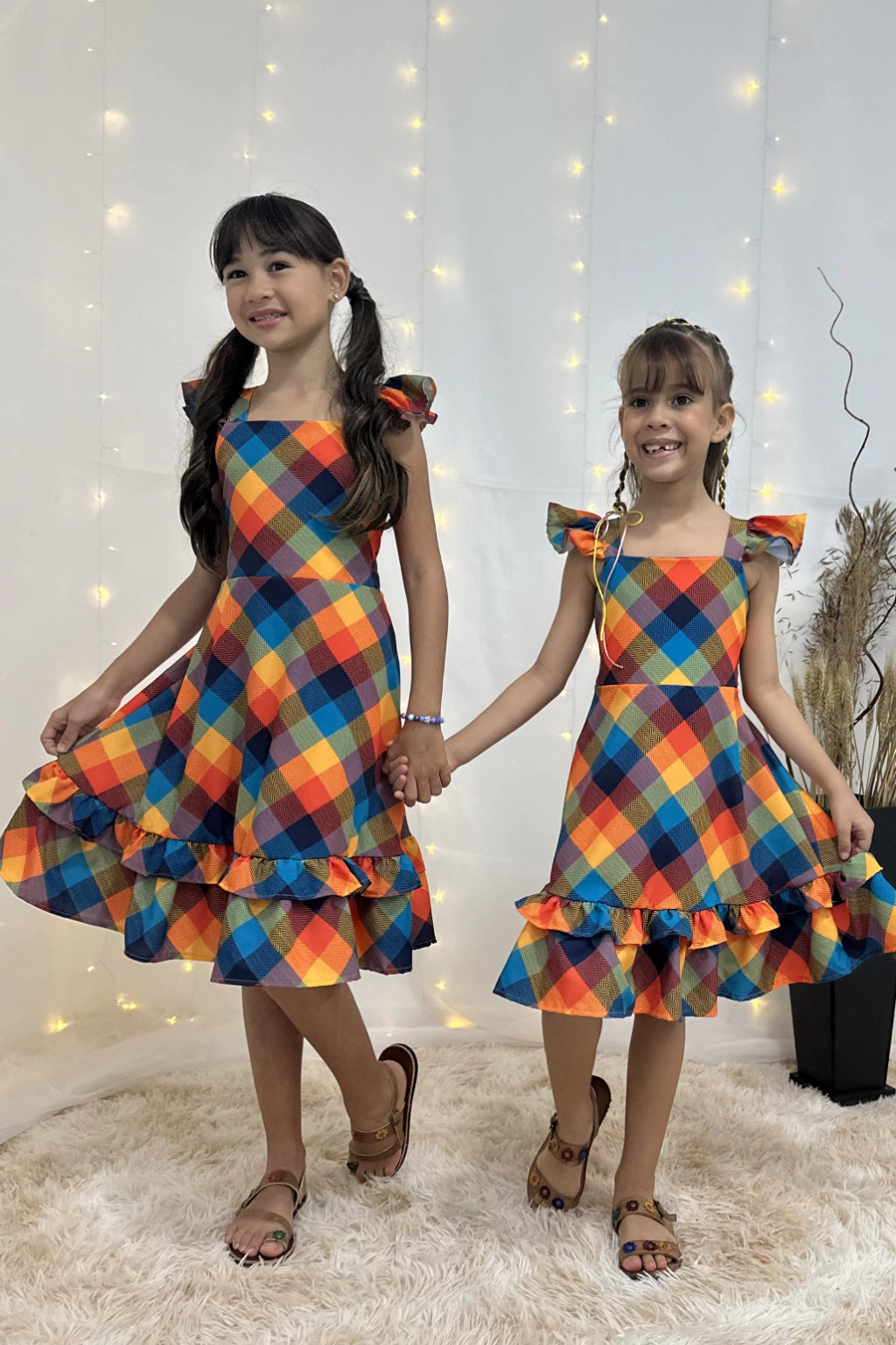 Vestido Xadrez Infantil Daniele Colorido