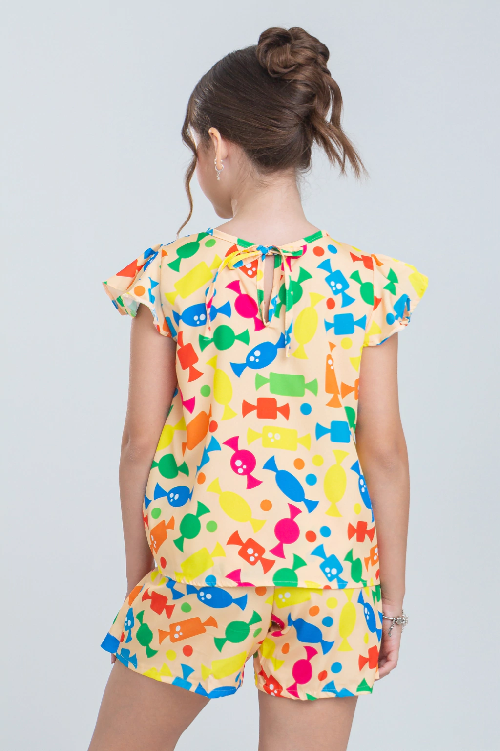Conjunto Infantil Menina Avila Amarelo (Short + Batinha)