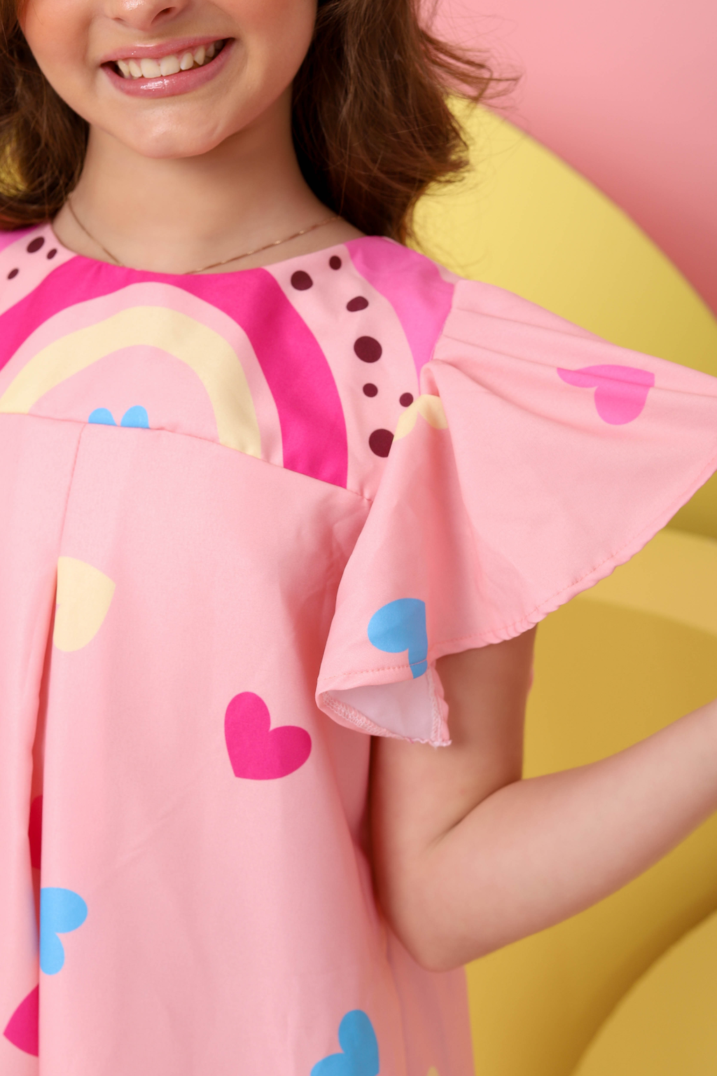 Vestido Infantil Valentina Barrado Rosinha