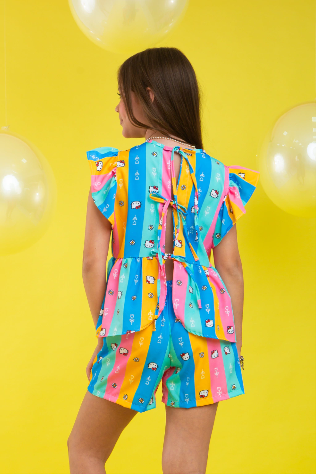 Conjunto Infantil Menina Tuane Colorido (Short + Batinha)