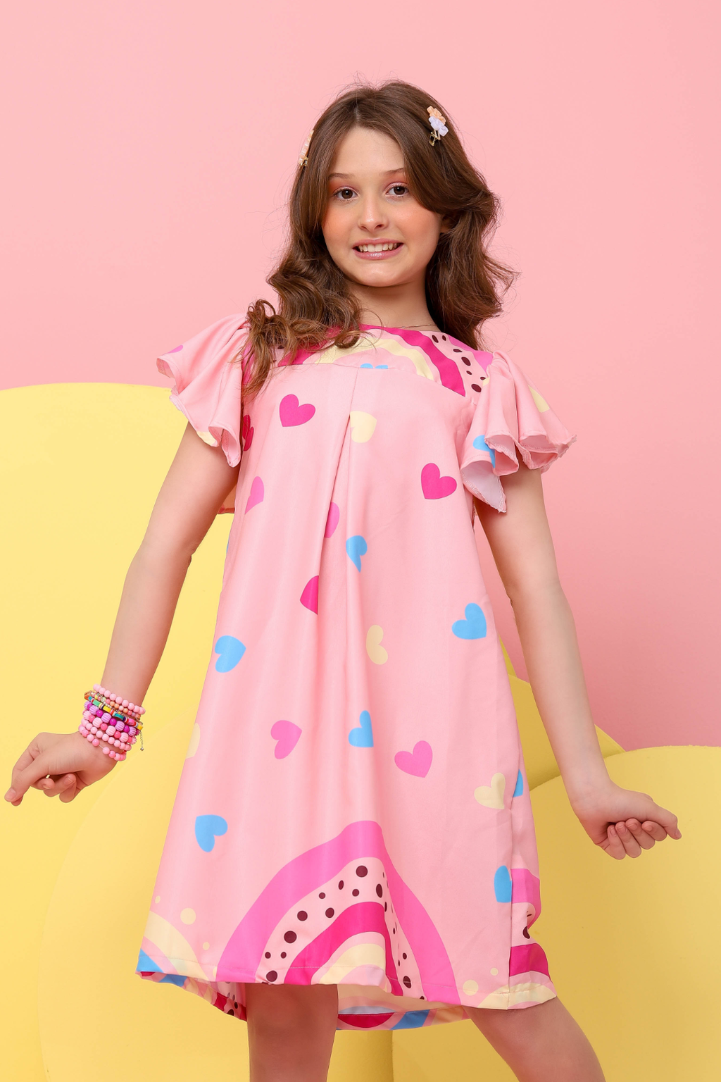 Vestido Infantil Valentina Barrado Rosinha