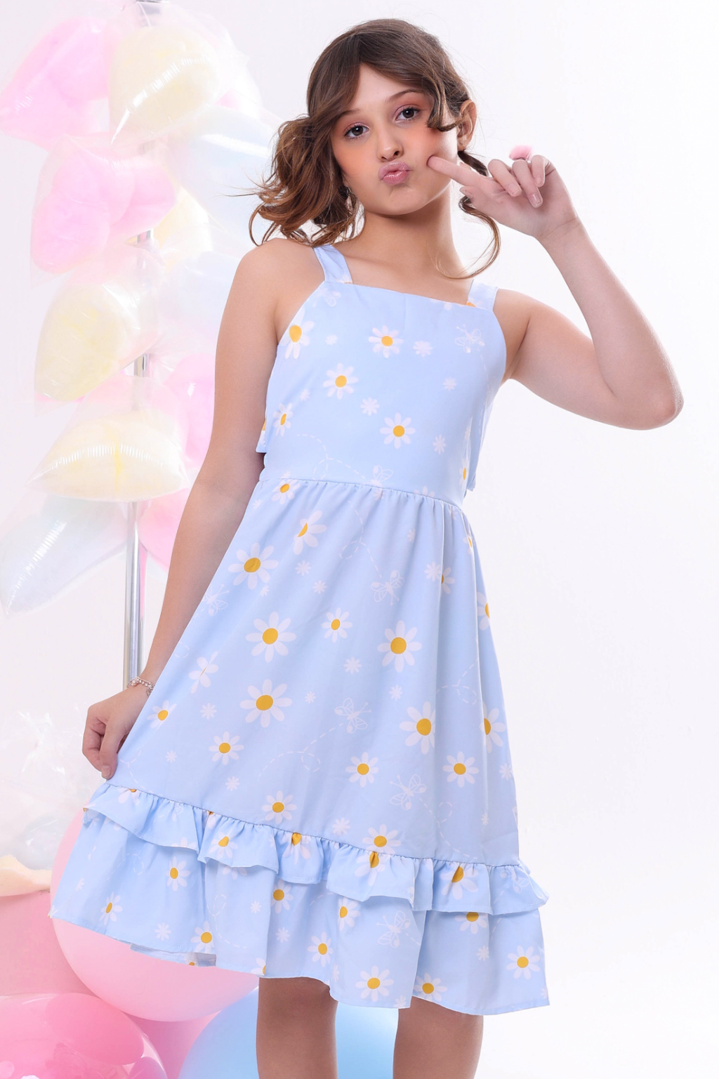 Vestido Infantil Jamile Novo Azul