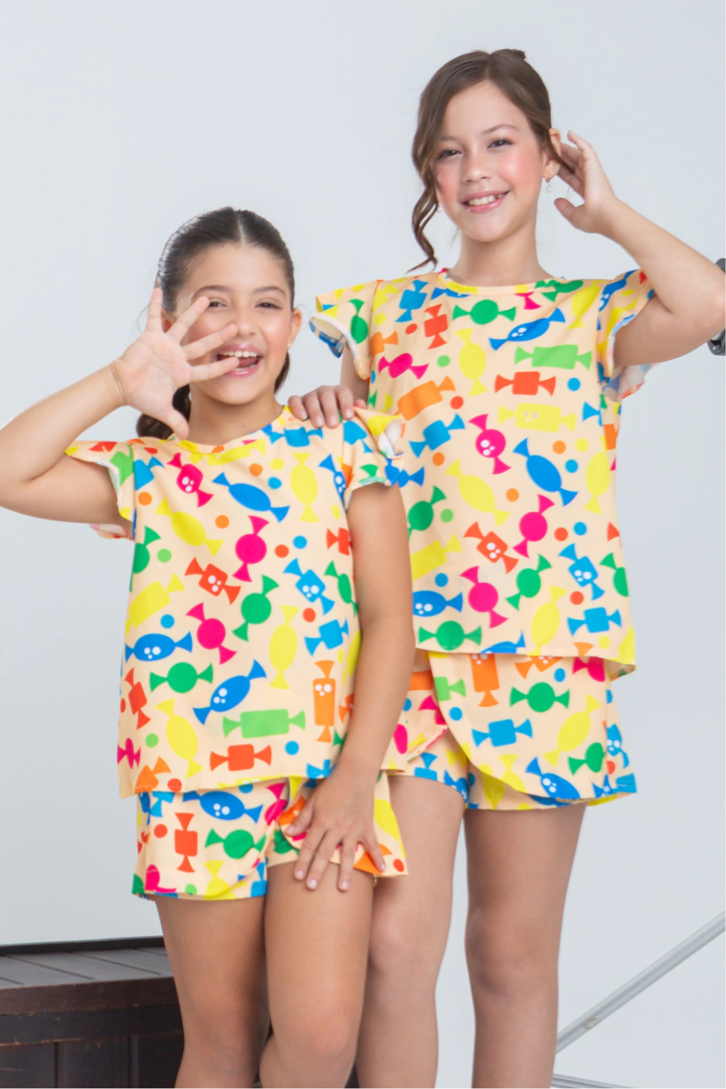 Conjunto Infantil Menina Avila Amarelo (Short + Batinha)