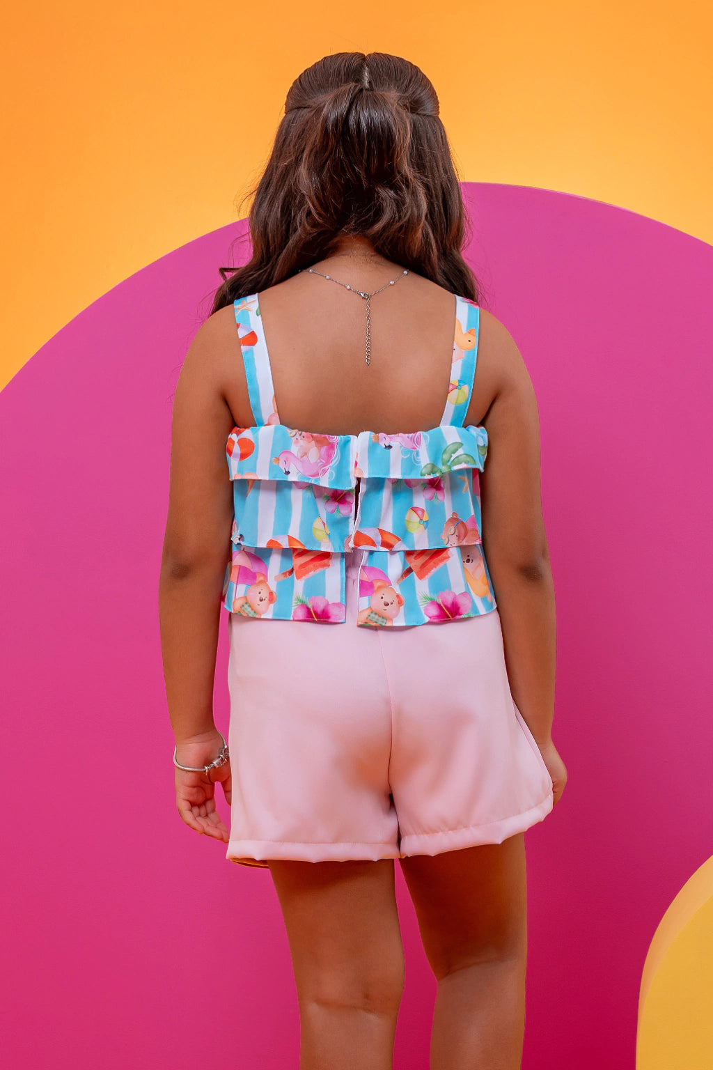 Conjunto Menina Piscina (Cropped + ShortSaia)