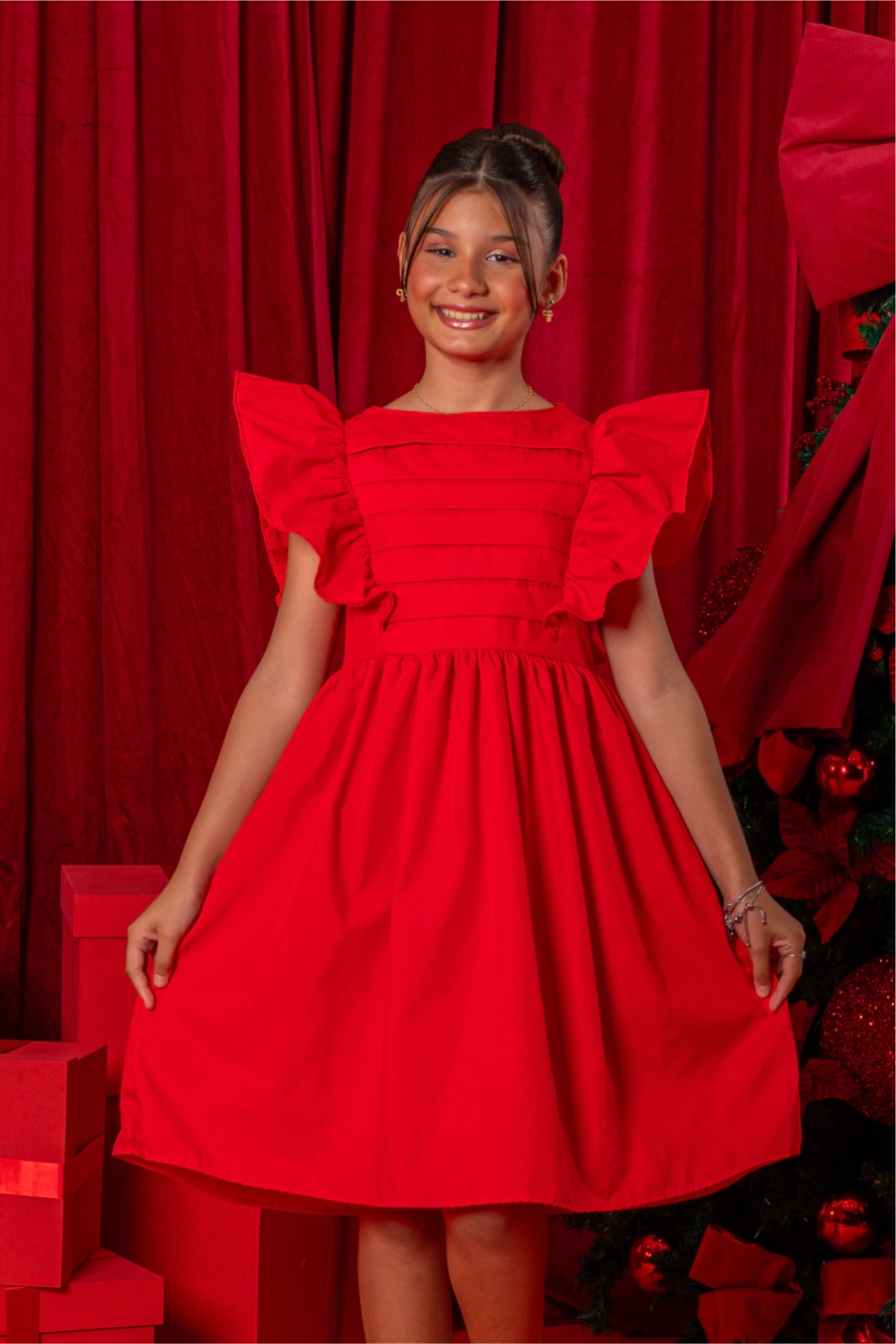 Vestido Infantil Rayssa Vermelho