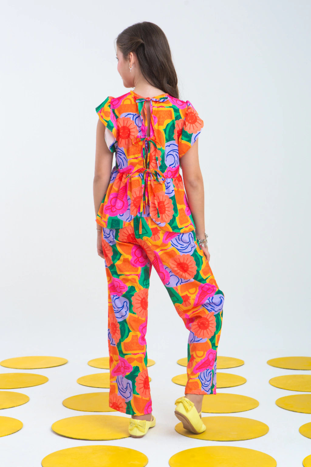 Conjunto Infantil Menina Lidiane Laranja (Calça + Batinha)