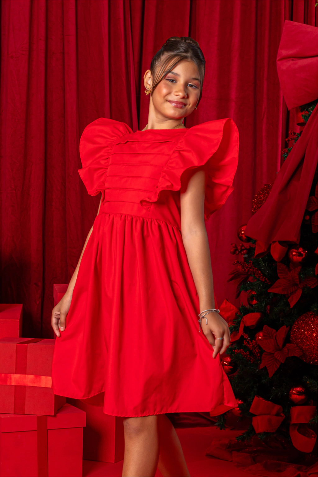 Vestido Infantil Rayssa Vermelho