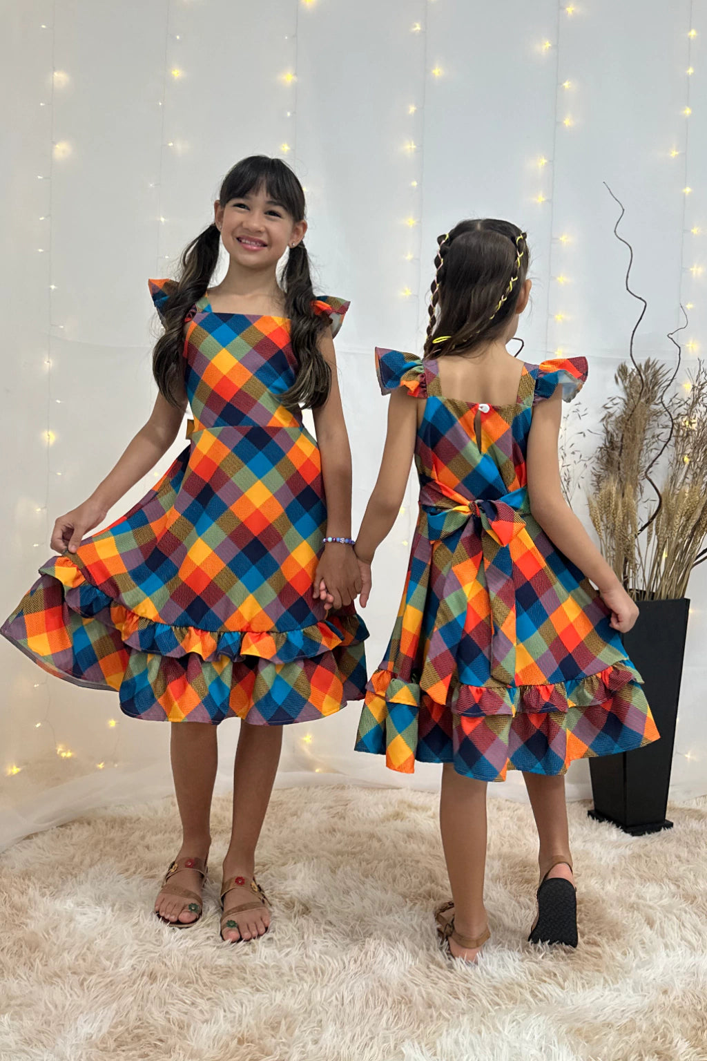 Vestido Xadrez Infantil Daniele Colorido