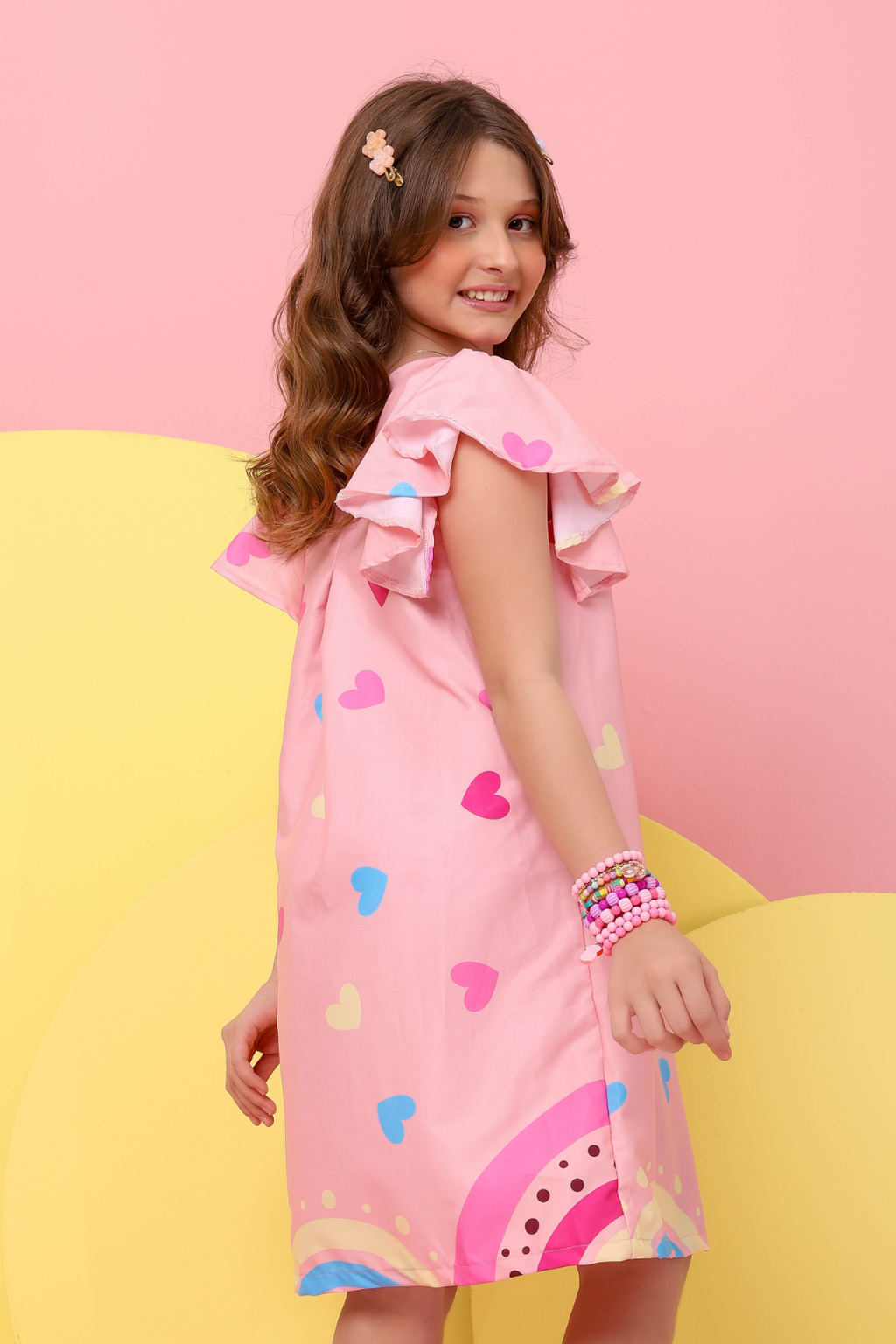 Vestido Infantil Valentina Barrado Rosinha