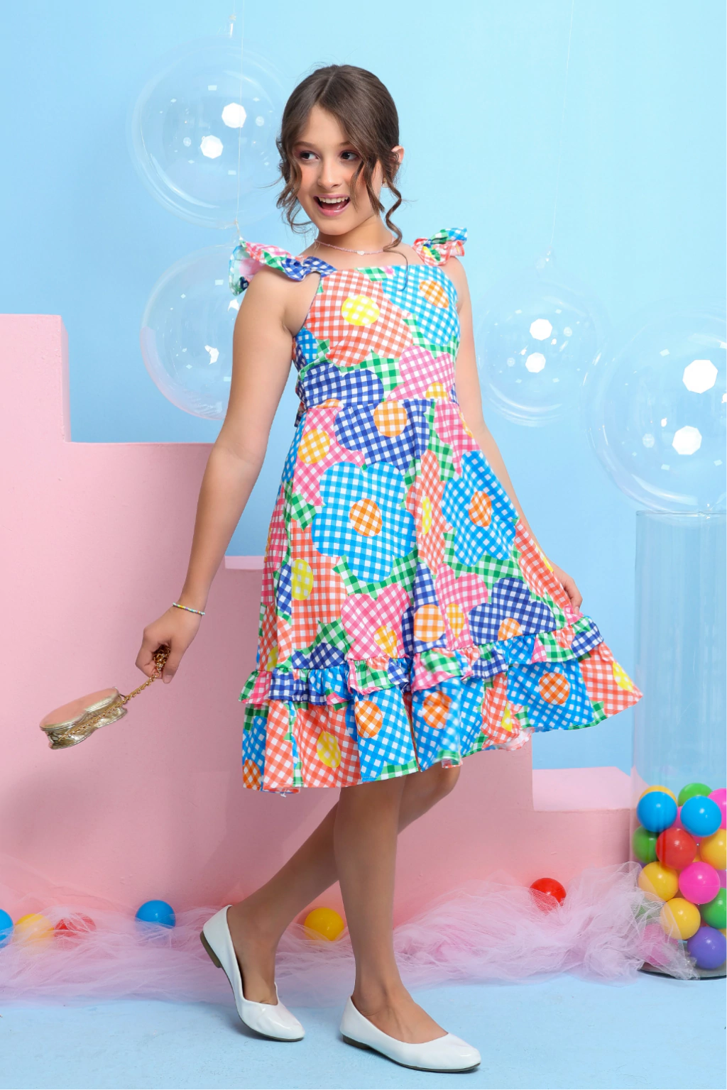 Vestido Xadrez Infantil Daniele Flores
