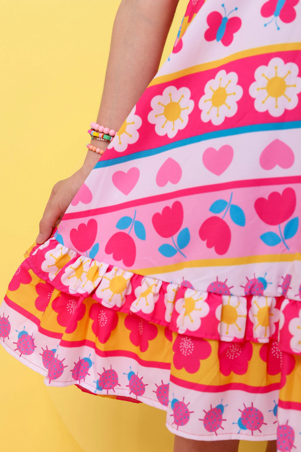 Vestido Infantil Daniele Flores Rosa