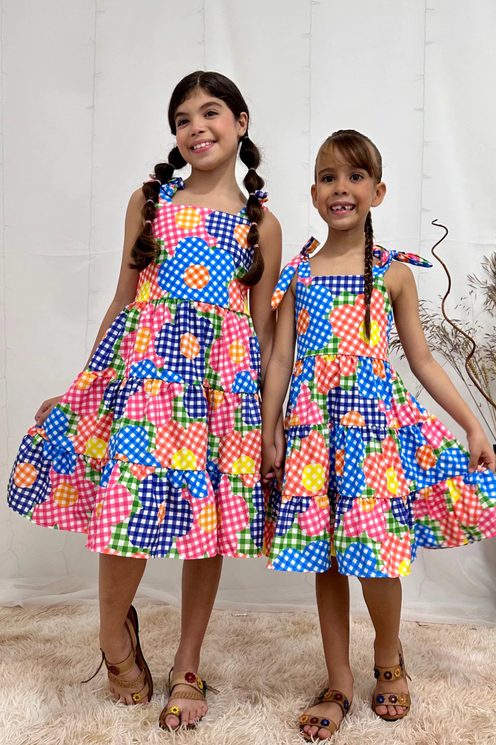 Vestido 3 Marias Xadrez Flores