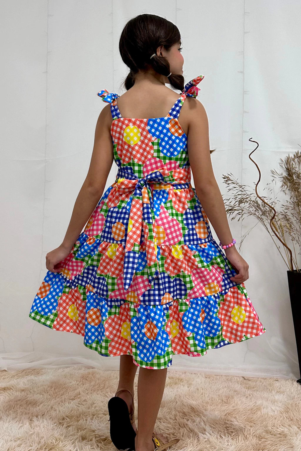 Vestido 3 Marias Xadrez Flores
