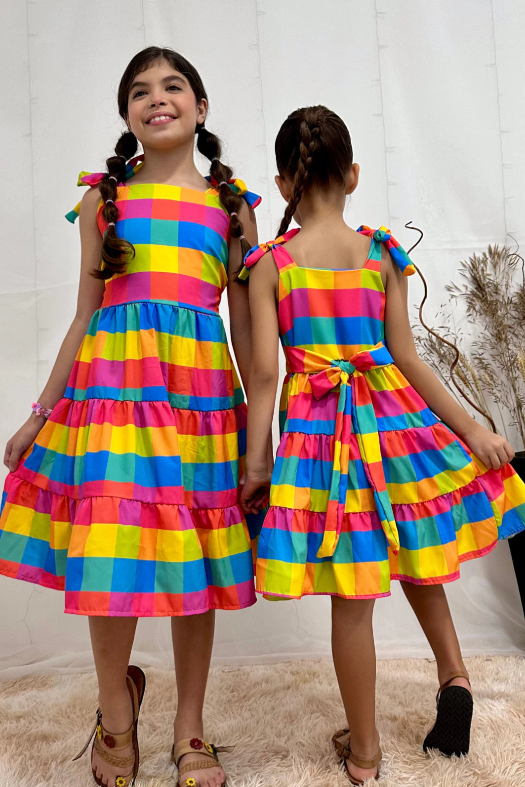 Vestido 3 Marias Xadrez Neon