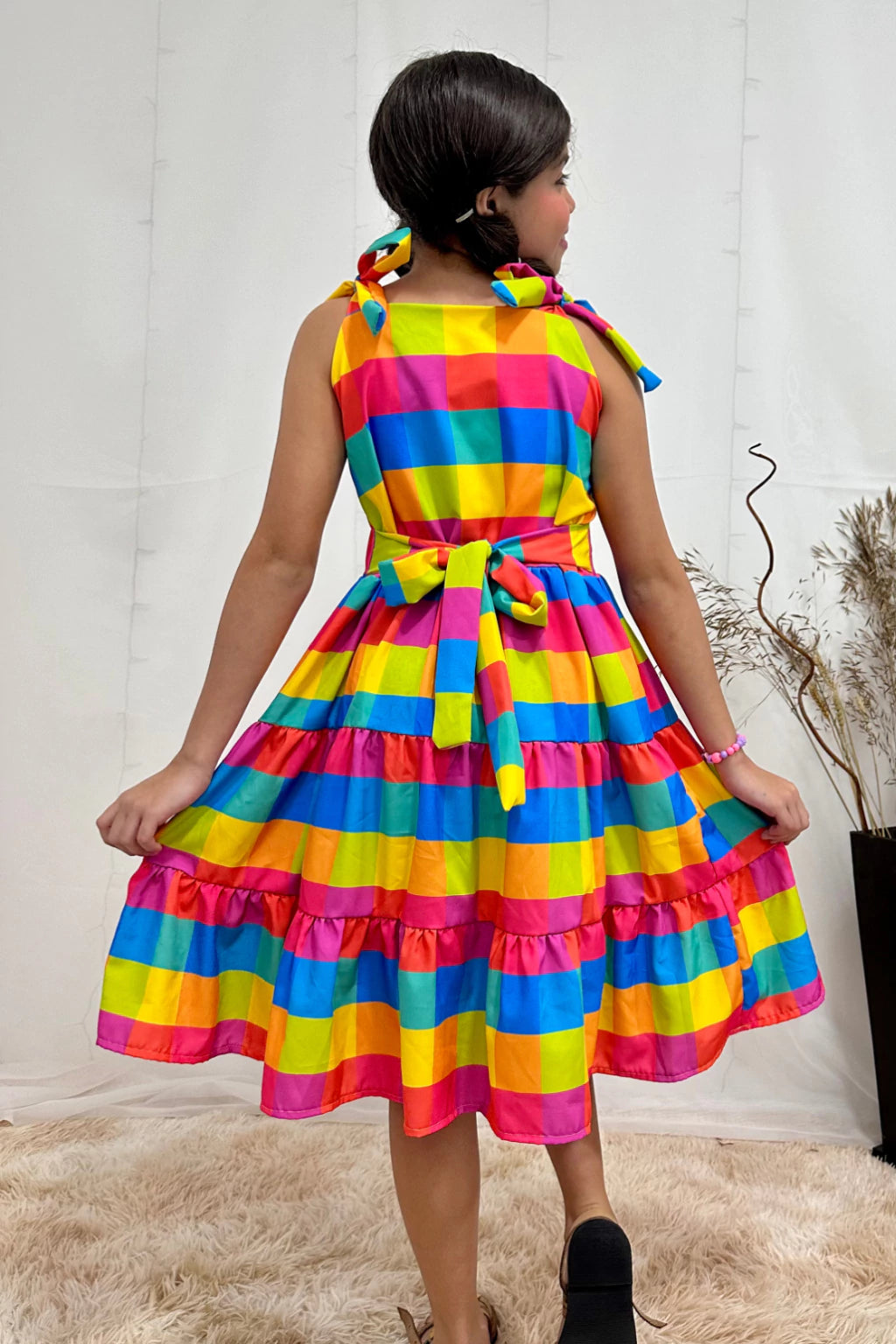 Vestido 3 Marias Xadrez Neon