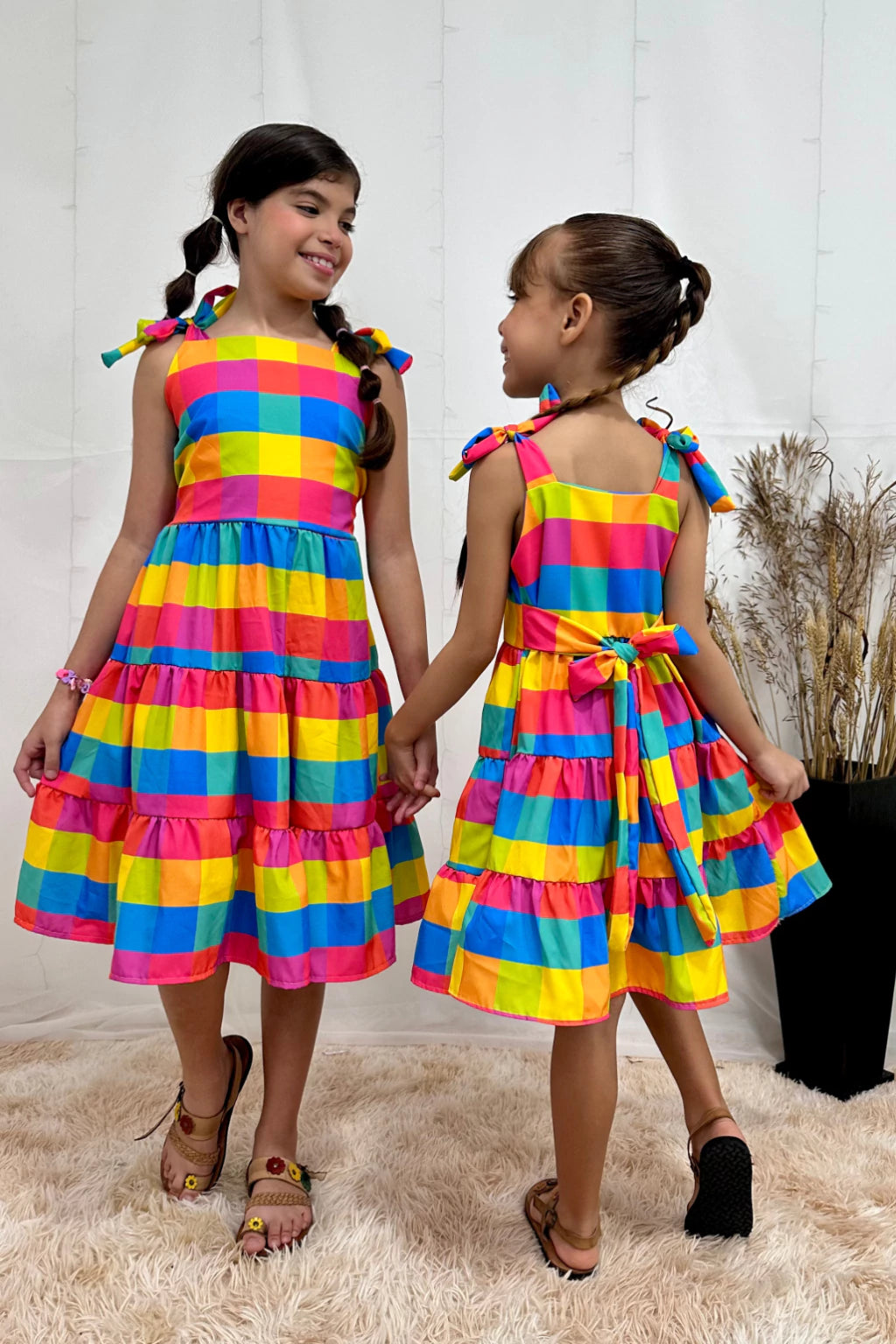 Vestido 3 Marias Xadrez Neon