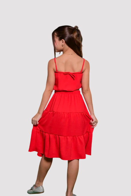 Conjunto Infantil Menina Alice Vermelho (cropped + saia) SEM TROCA OU DEVOLUÇÃO