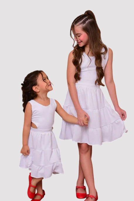 Vestido Infantil Mirabela Branco com Forro - SEM TROCA OU DEVOLUÇÃO