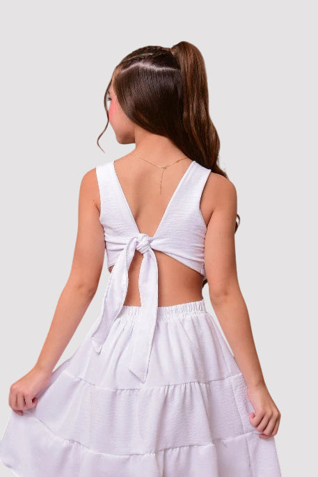 Vestido Infantil Mirabela Branco com Forro - SEM TROCA OU DEVOLUÇÃO