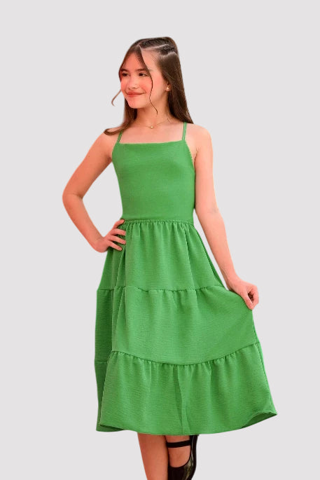 Vestido Infantil Lu Verde - SEM TROCA OU DEVOLUÇÃO