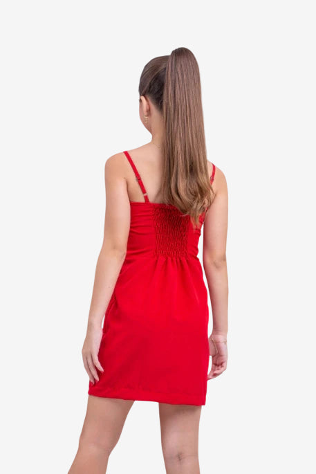 Vestido Infantil Max Laço Vermelho - SEM TROCA OU DEVOLUÇÃO