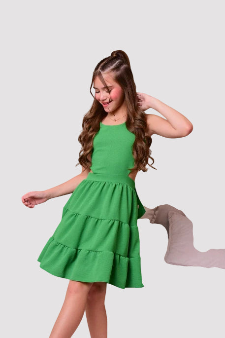 Vestido Infantil Mirabela Verde - SEM TROCA OU DEVOLUÇÃO