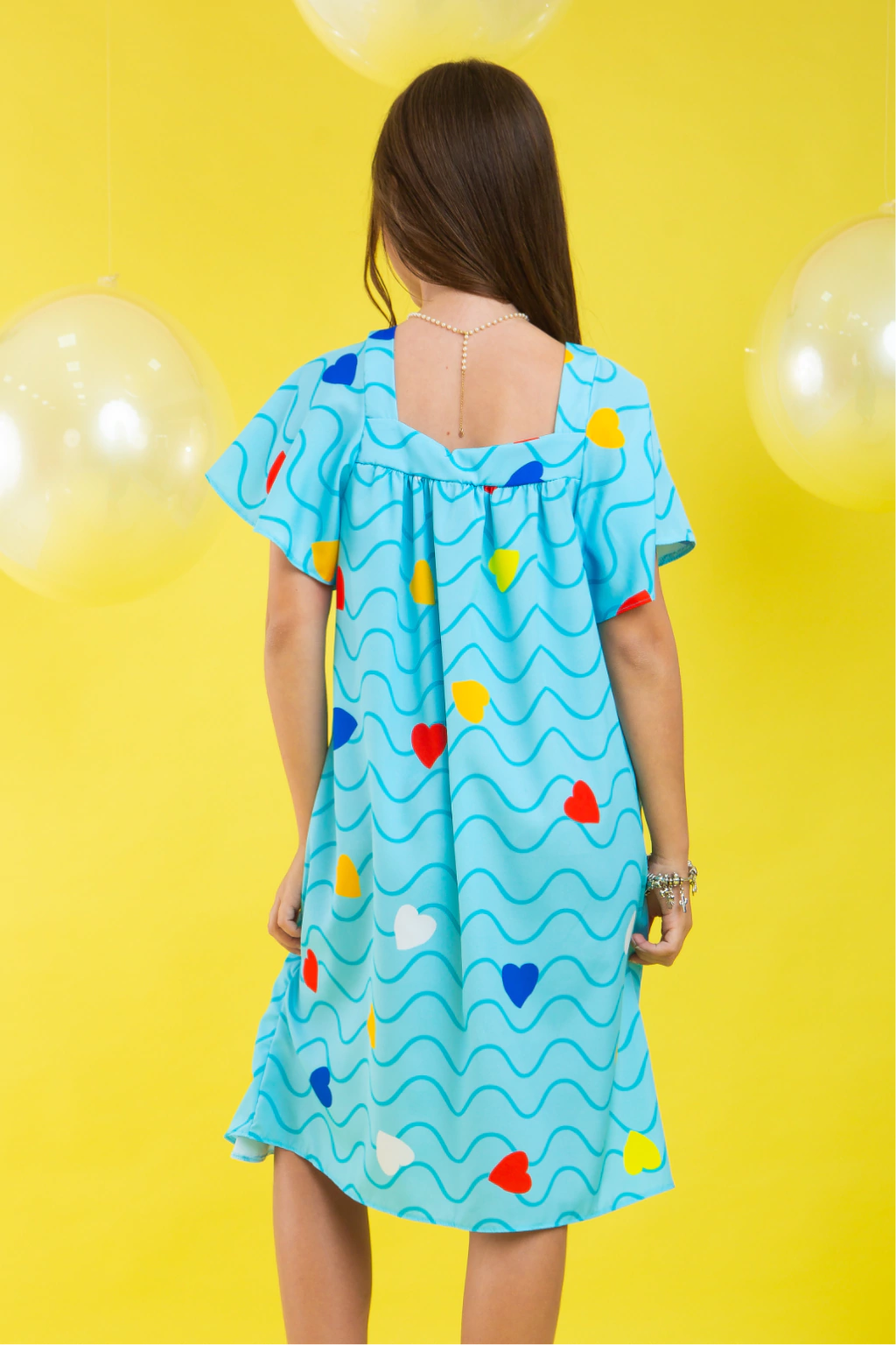 Vestido Infantil Azul Borboleta