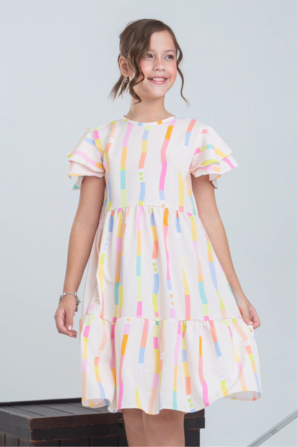 Vestido Infantil Carina Bege