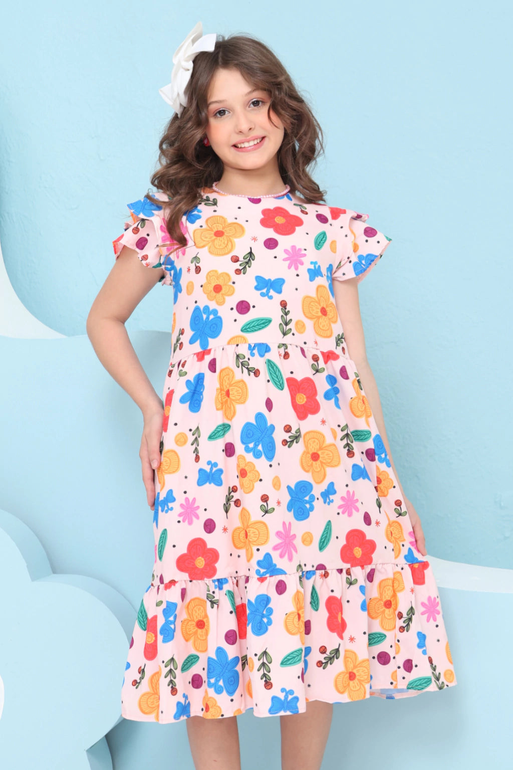 Vestido Infantil Michele Flores