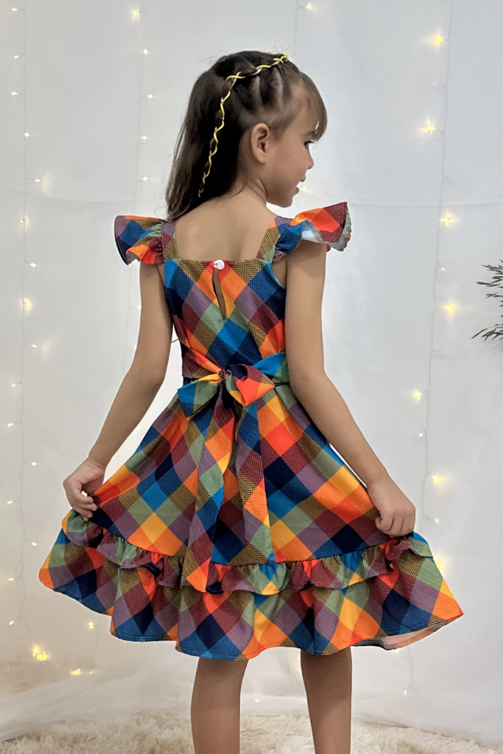 Vestido Xadrez Infantil Daniele Colorido