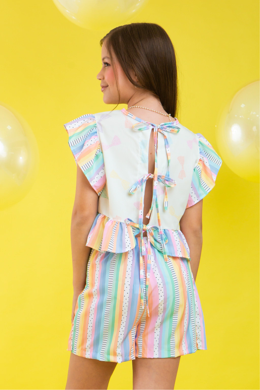 Conjunto Infantil Menina Dalila Colorido Claro (Short + Batinha)