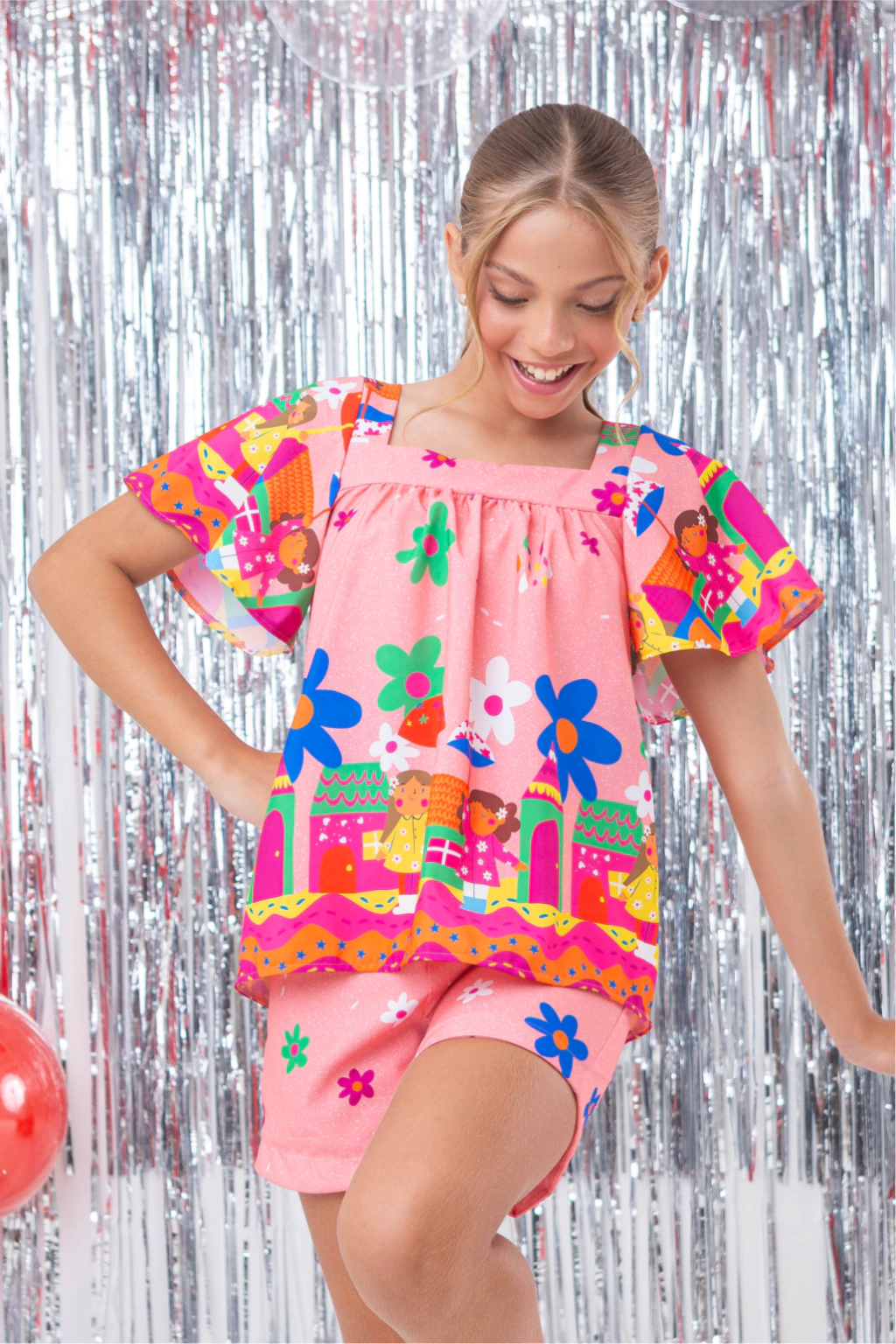 Conjunto Infantil Sinara Alegria (Short + Batinha)