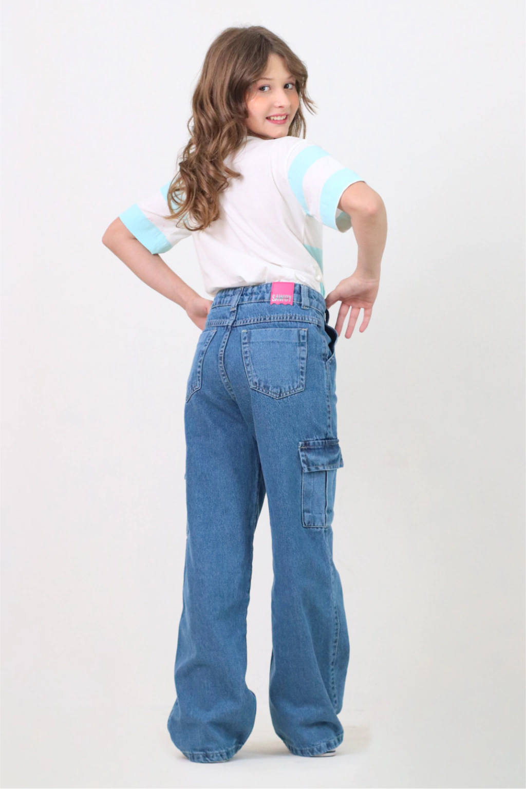Calça Jeans Wide Leg Cargo REF. 4402