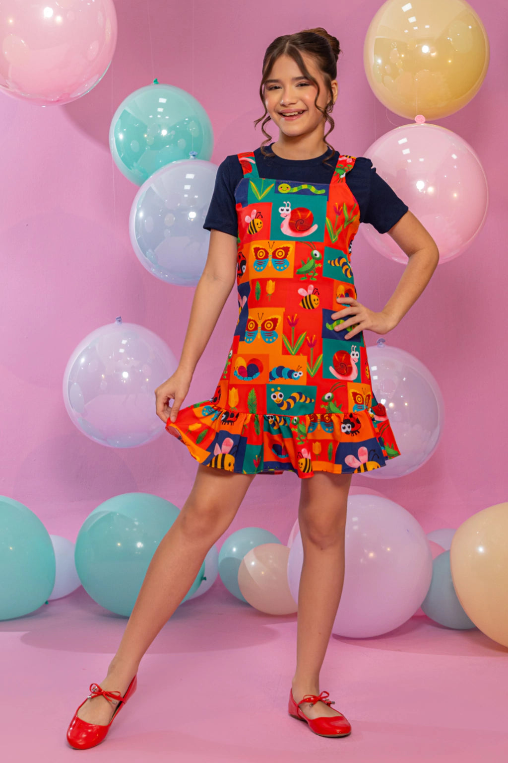 Salopete Samara Estampado Animais (salopete + blusa)