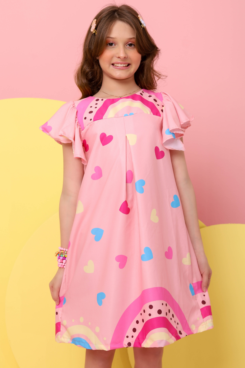 Vestido Infantil Valentina Barrado Rosinha