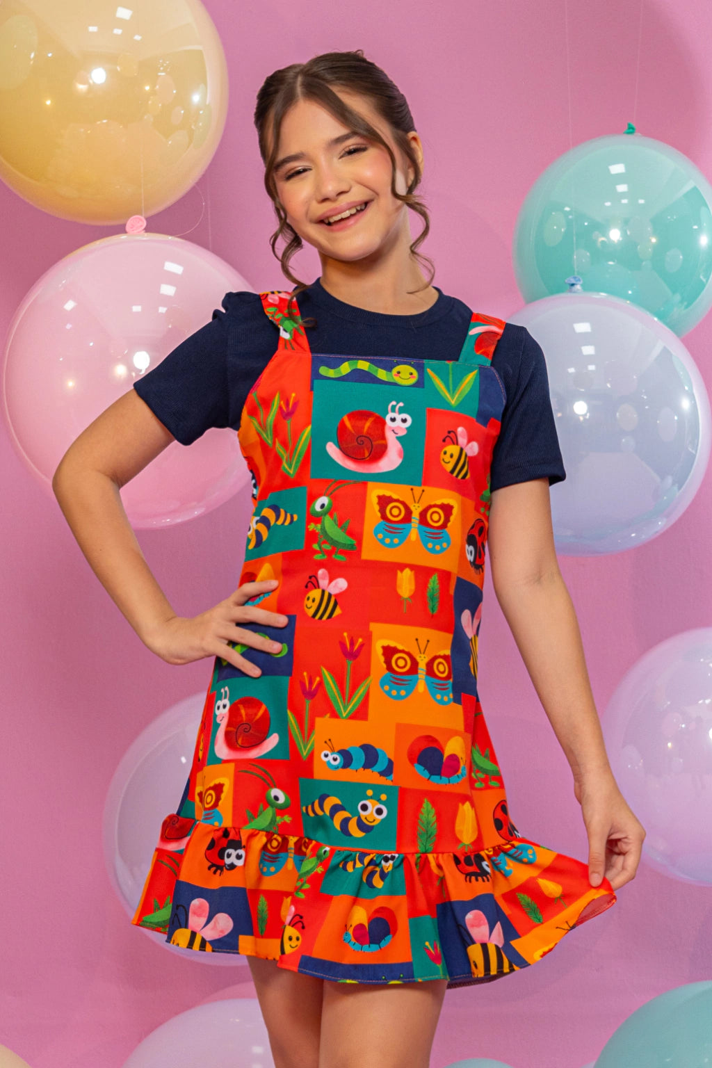 Salopete Samara Estampado Animais (salopete + blusa)