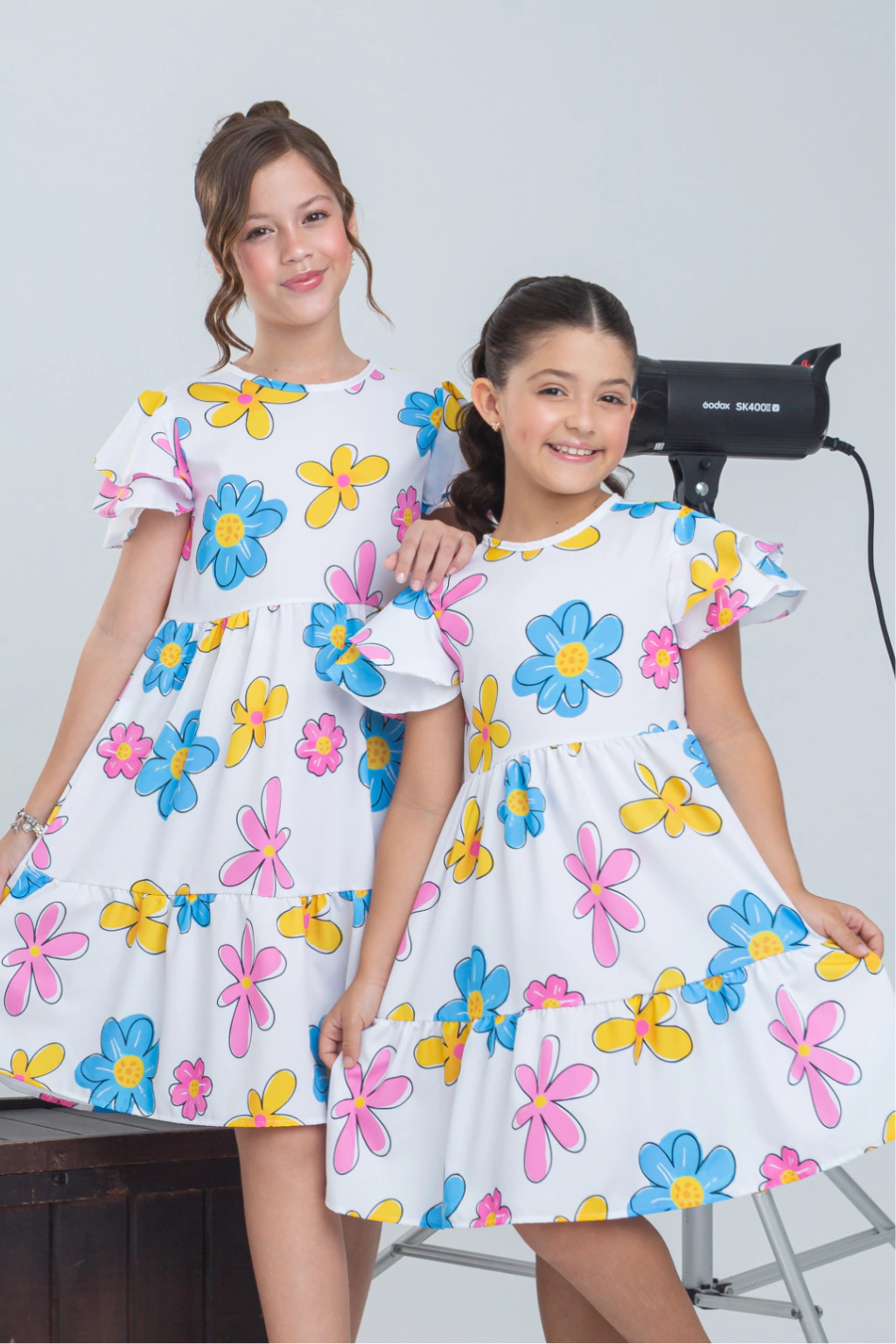 Vestido Infantil Angelina Branco Flores
