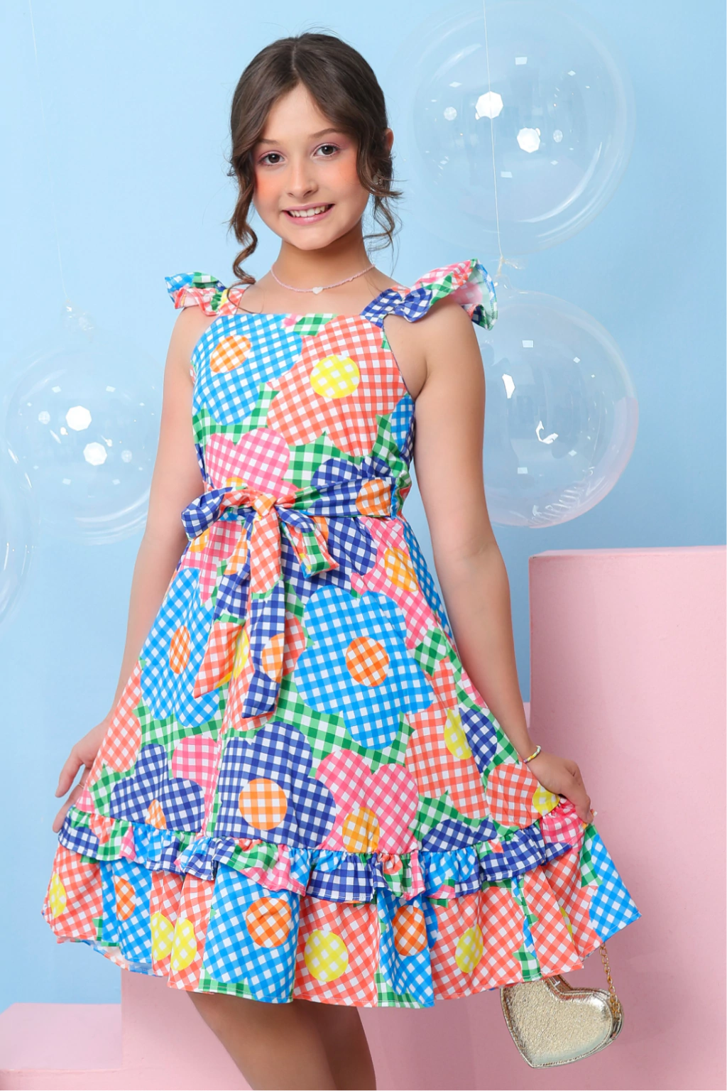 Vestido Xadrez Infantil Daniele Flores
