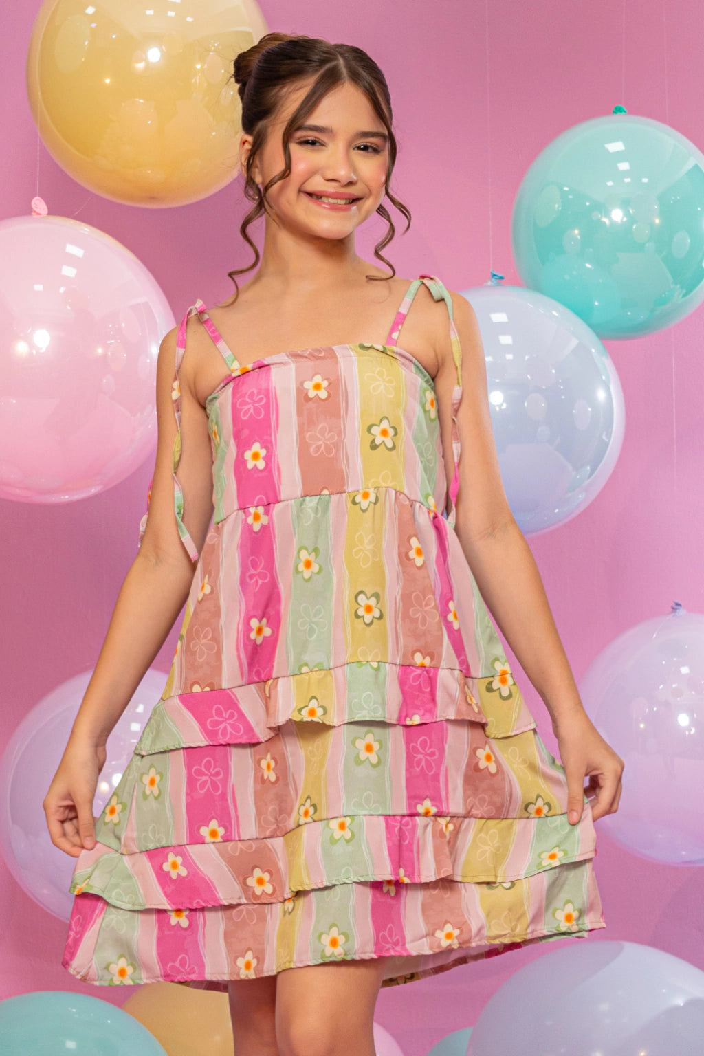 Vestido Infantil Carol Flores- SEM TROCA OU DEVOLUÇÃO