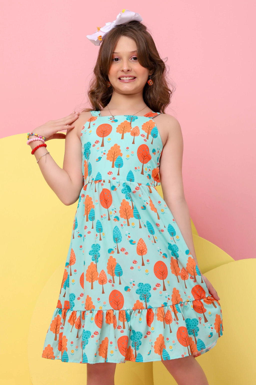Vestido Infantil Jamile Floresta Verde