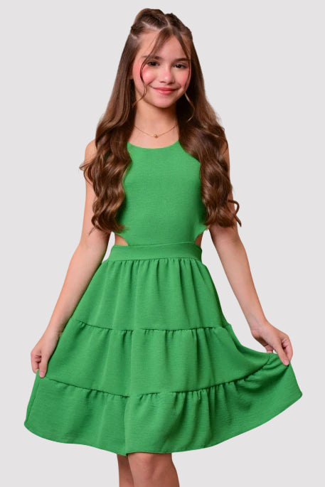 Vestido Infantil Mirabela Verde - SEM TROCA OU DEVOLUÇÃO