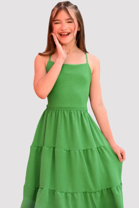 Vestido Infantil Lu Verde - SEM TROCA OU DEVOLUÇÃO