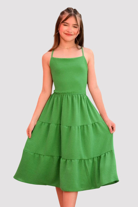 Vestido Infantil Lu Verde - SEM TROCA OU DEVOLUÇÃO